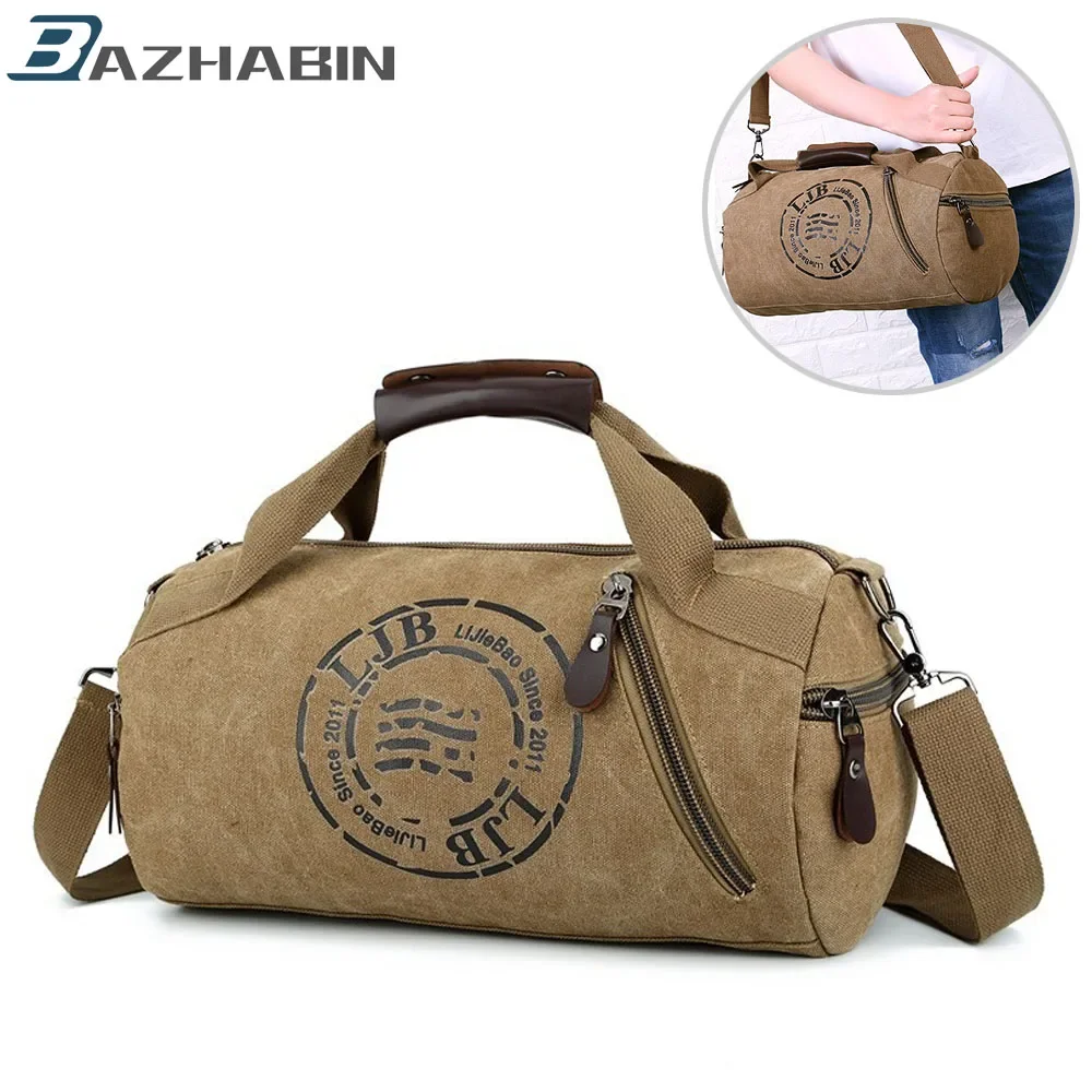 Male Canvas Sport Bag Durable Multifunction Handbag Men Training Gym Bags Women Fitness Shoulder Bag Outdoor Sporting Backpack