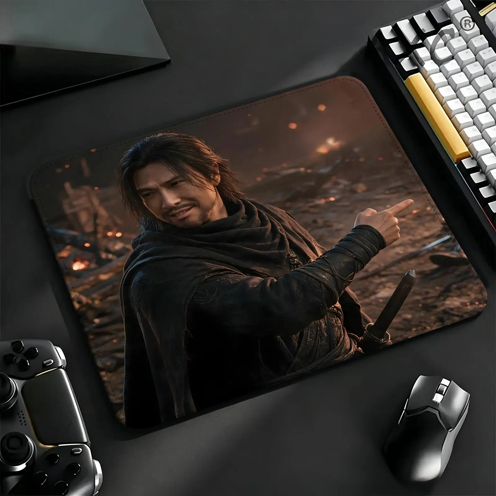 Compact Gaming Mat Reinforced Stitched Border, New game Phantom Blade Zero Portable Laptop Desk Pad for Office & E-sports