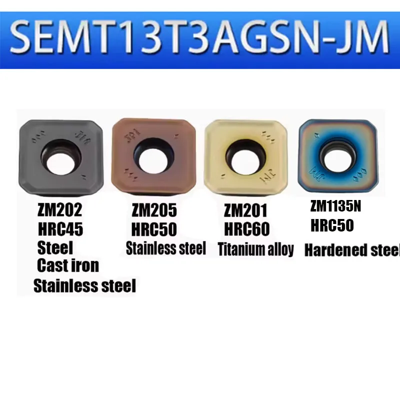 

10PCS SEMT13T3AGSN-JM SEMT 13T3AGSN JM 45 degree face milling cutter fast feed milling insert indexable carbide milling insert