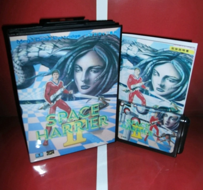 Space Harrier II Game Card with Box and Manual for 16 Bit Sega MD Megadrive Genesis System