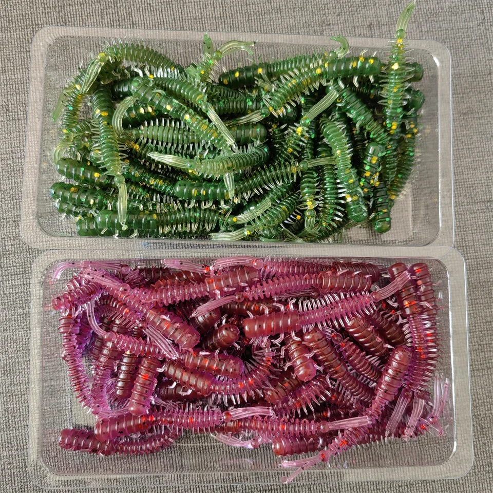 MUKUN 50PCS Mini Ajing Weiche Angeln Köder 0,45g/45mm Künstliche Swimbait Jig Wobbler Bass Köder angelgerät Weichen Köder – Detail 9