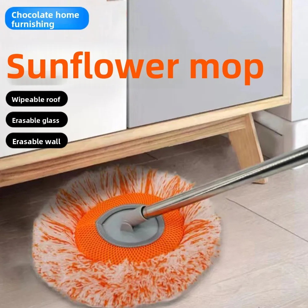 Portable Flexible Rotating Sunflower Mop Dust Removal Wet And Dry Floor Mop Detachable Reusable Wall Mop for Wall Ceiling