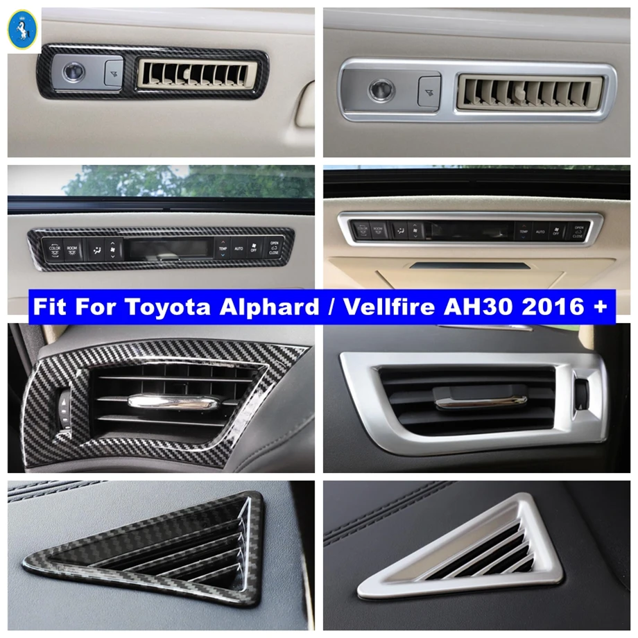 

ABS Car Dashboard Roof Rear Air Conditioner AC Outlet Vent Accessories Cover Trim For Toyota Alphard / Vellfire AH30 2016 - 2021