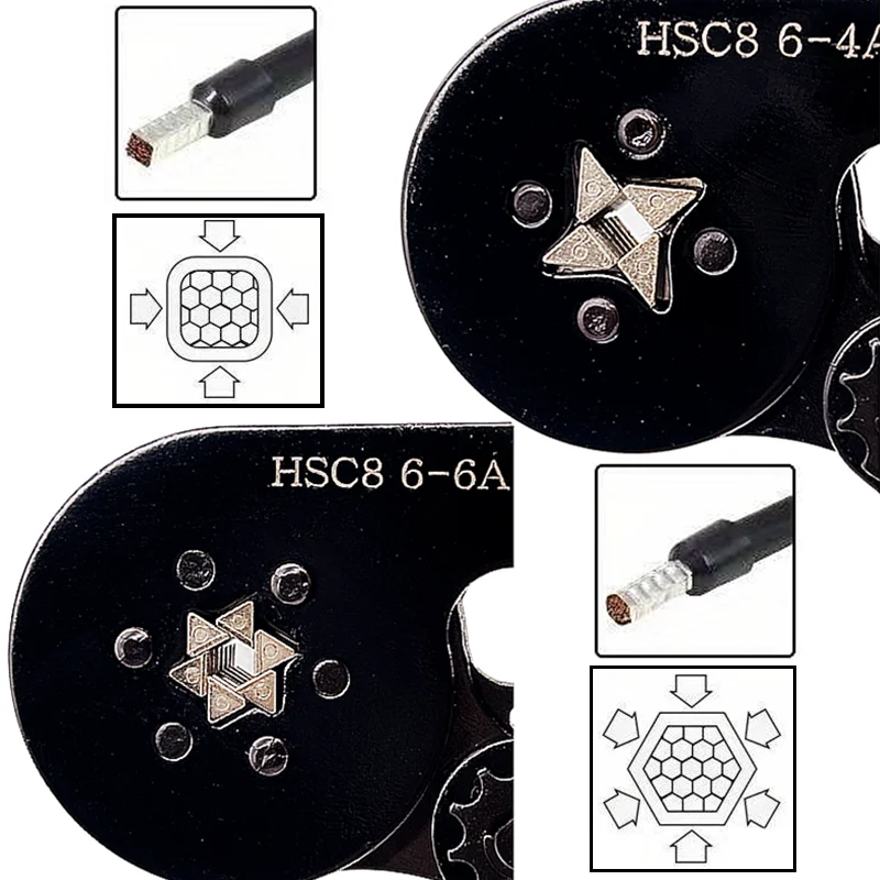 Boxed VE Tubular Crimp Terminals,Cable Electrical Connector,Insulated Wire Connectors,Tube Type Terminal Crimping Pliers HSC86-4