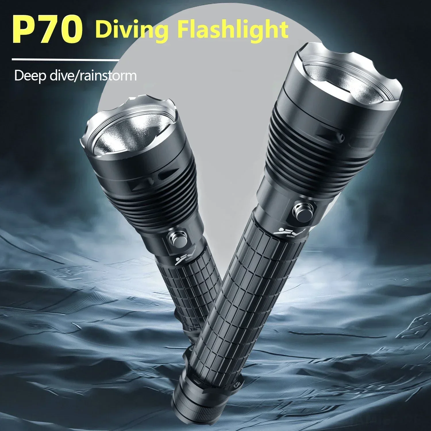 Imagem -04 - Scuba Diving Lanterna 20000lumen Ipx8 Impermeável Subaquática Led Submarine Lights Modos de Tocha Interruptor Magnético Anti-derrapante Xhp70