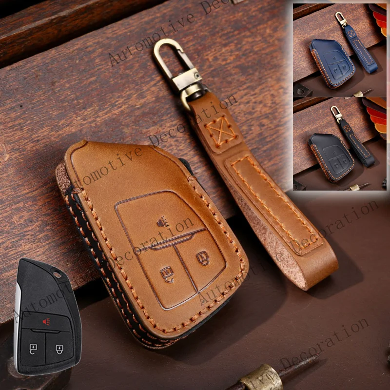Z+ Genuine Leather Car Remote Key Fob Case Cover For Buick Envision Avenir For GMC