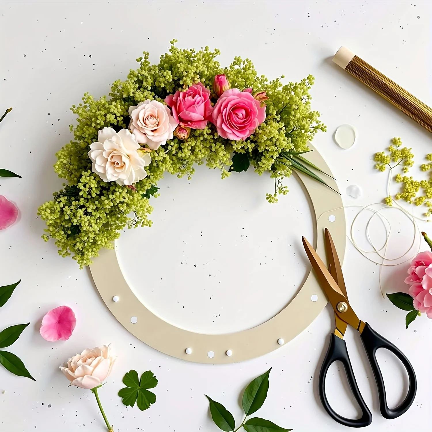 6pcs 11.81 Inch Wooden Wreath Rings, Wood Wreath Form with Holes, Hanging Thickness Floral Hoop Wreath Frame for Wedding