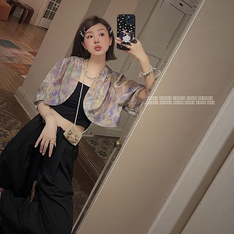 

Vimas Recommended VTG Vintage Sle Mermaid Polarized Sun Protection Outerwear irt Loose Fit Long Sve Women's Top