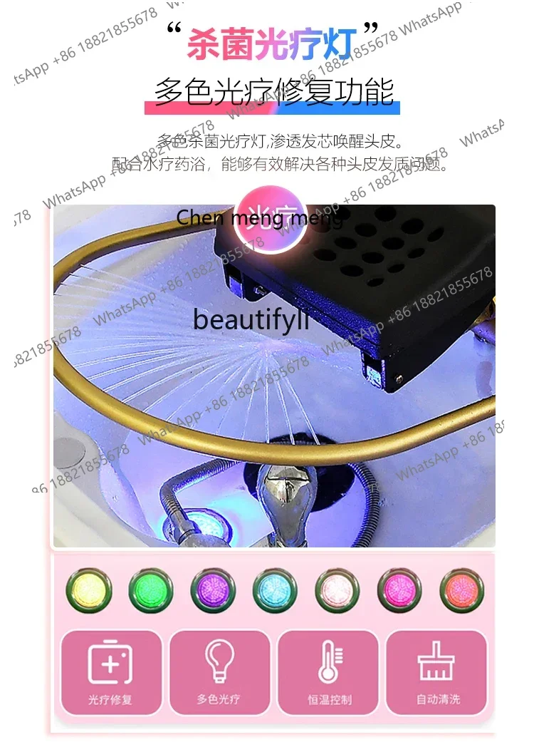 S7486 ss Head Therapy Beauty Massage Bed Thai Style Shampoo Chair Hair Salon Physiotherapy Health Care Steaming Bed