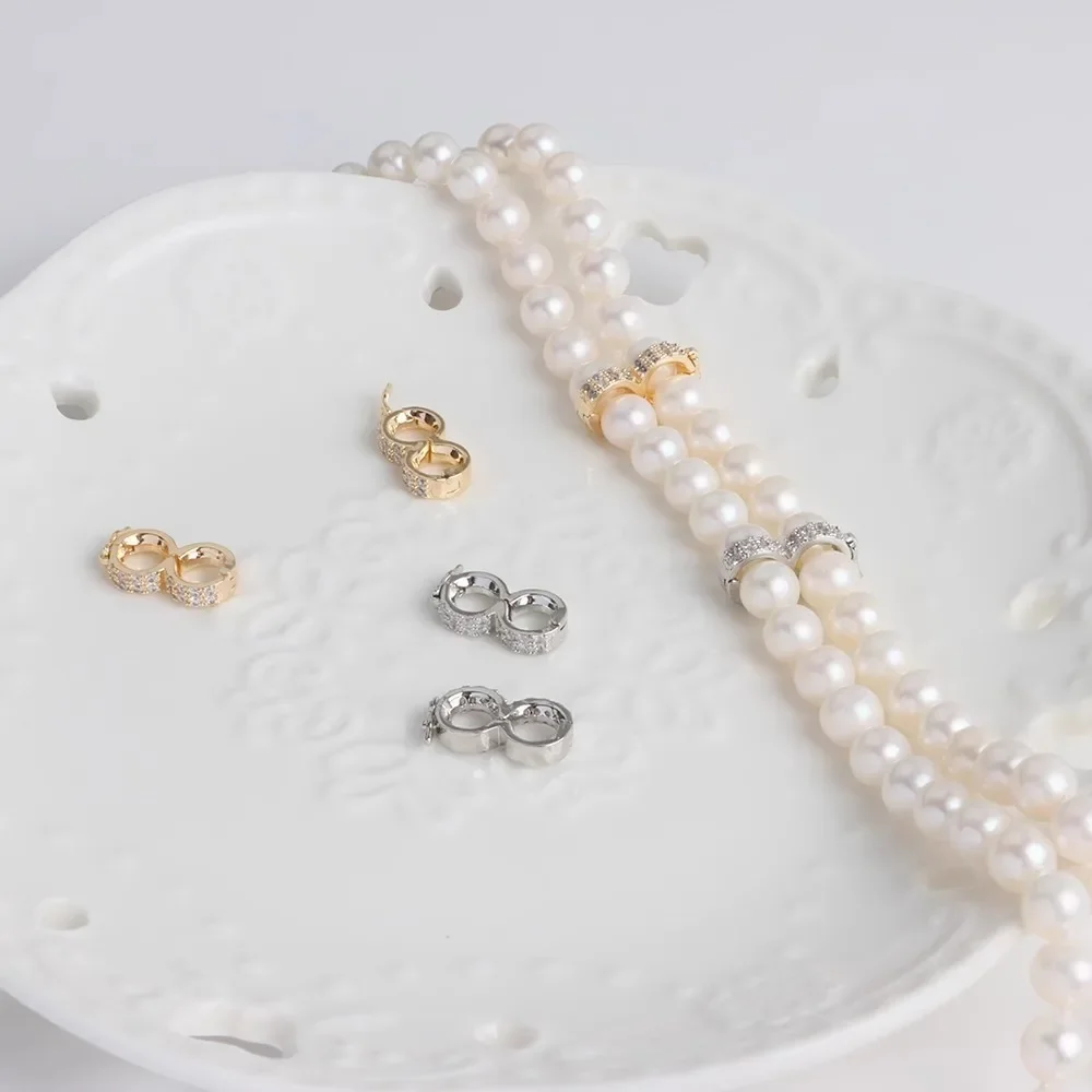 

18K Copper Plated Gold White K Double Row Multi-function Removable Fixed Clip, Sweater Chain Interlayer Buckle DIY Accessories