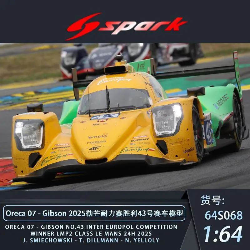 

Spark 1:64 Oreca 07 Gibson No.199 AO BY TF 3rd No.43 INTER EUROPOL COMPETITION Winner LMP2 Class Le Mans 24H 2025