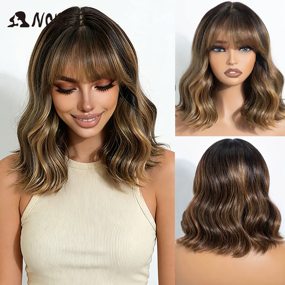 noble-parrucca-sintetica-con-frangia-da-12-pollici-bob-corto-ondulato-naturale-per-donne-parrucca-marrone-ombre-resistente-al-calore-per-uso-quotidiano