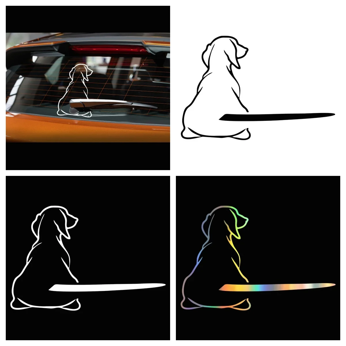 

Oem Funny Dog Moving Tail Car Sticker WindowWiper Decals For Car Rear And Windshield Interesting Dog Sticker