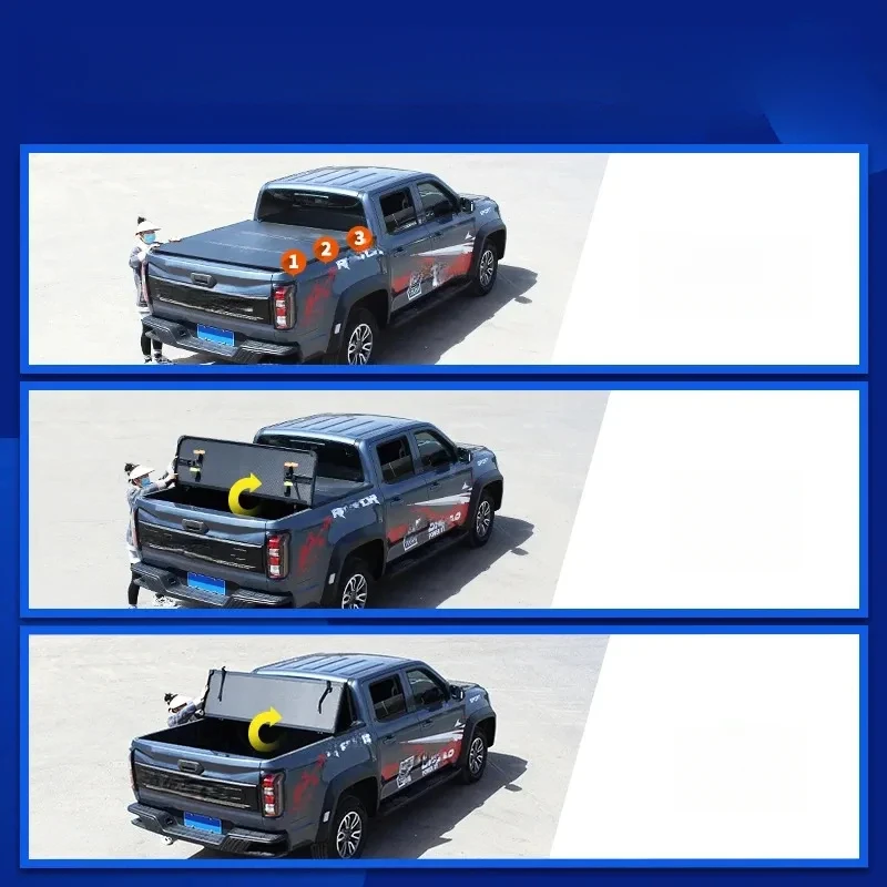 

Waterproof Hard Folding Tonneau Cover, Heavy-Duty Truck Bed Cover Pickup