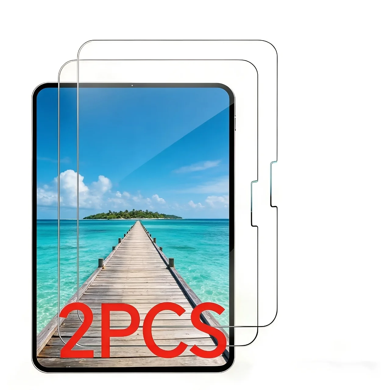 2-Piece tempered glass protective film for iPad Pro 11 2024/tablet high definition transparent scratch resistant easy to install