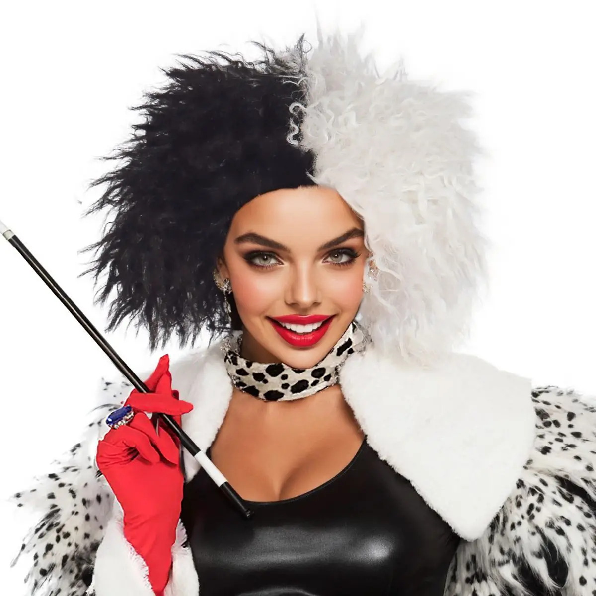 

Черно-белый двухцветный синтетический парик афро, винтажный преувеличенный стиль, идеально подходит для косплея персонажей фильма и тематических вечеринок