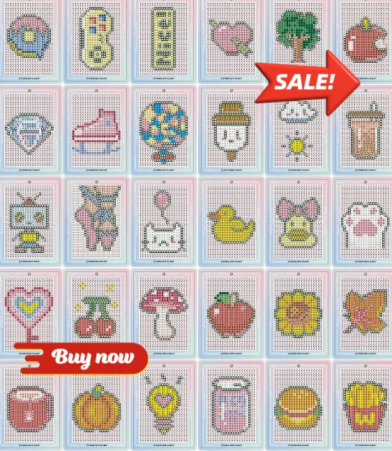 30Pcs Cute Daily Pattern Mini Diamond Art Cards, 3-Inch Template Cards Fit 2.8mm Round Diamonds,Drill DIY Collectible Cards