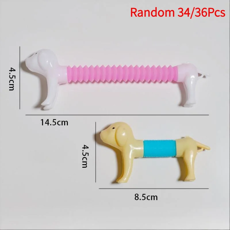 24/36Pcs Stretchable Dog Toy Kids Birthday Party Favors Pinata Filler School Rewards Telescoping Animal Sensory Squeeze​ Pet Toy