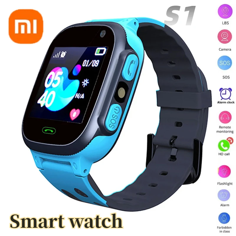 Xiaomi New S1 Kids Smart Watch 2G Sim Card Smartphone Waterproof Antil-lost LBS Location Tracker Touch-screen Birthday Gifts