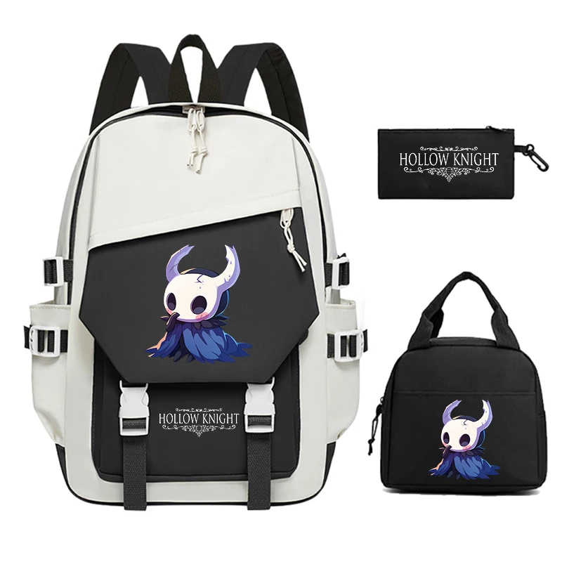 Fun Game Hollow Knight Print Backpack High Quality Students Schoolbag 3pcs Set Fashion Children Backpack Girls Boys Bookbag Gift