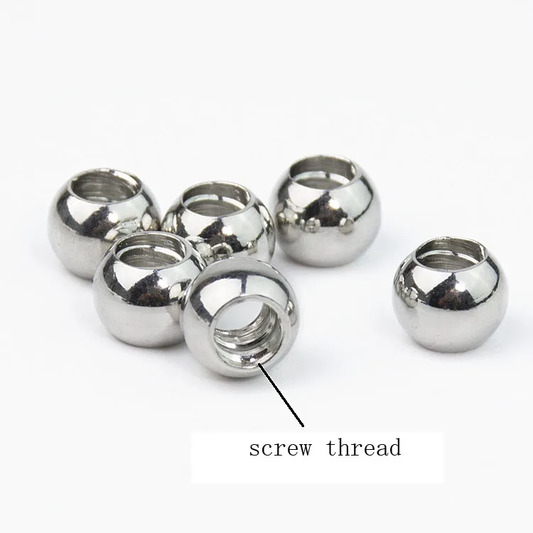 10pcs/lot Screw Thread Stopper Clip Beads Charms Fit European Bracelets Necklaces For Jewelry Making