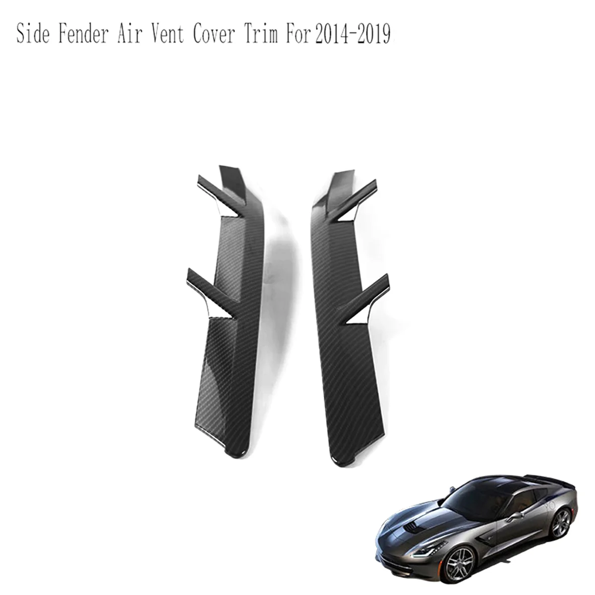 

Side Fender Air Vent Cover Trim for Chevrolet Corvette C7 2014-2019 (Carbon Fiber) -T45C