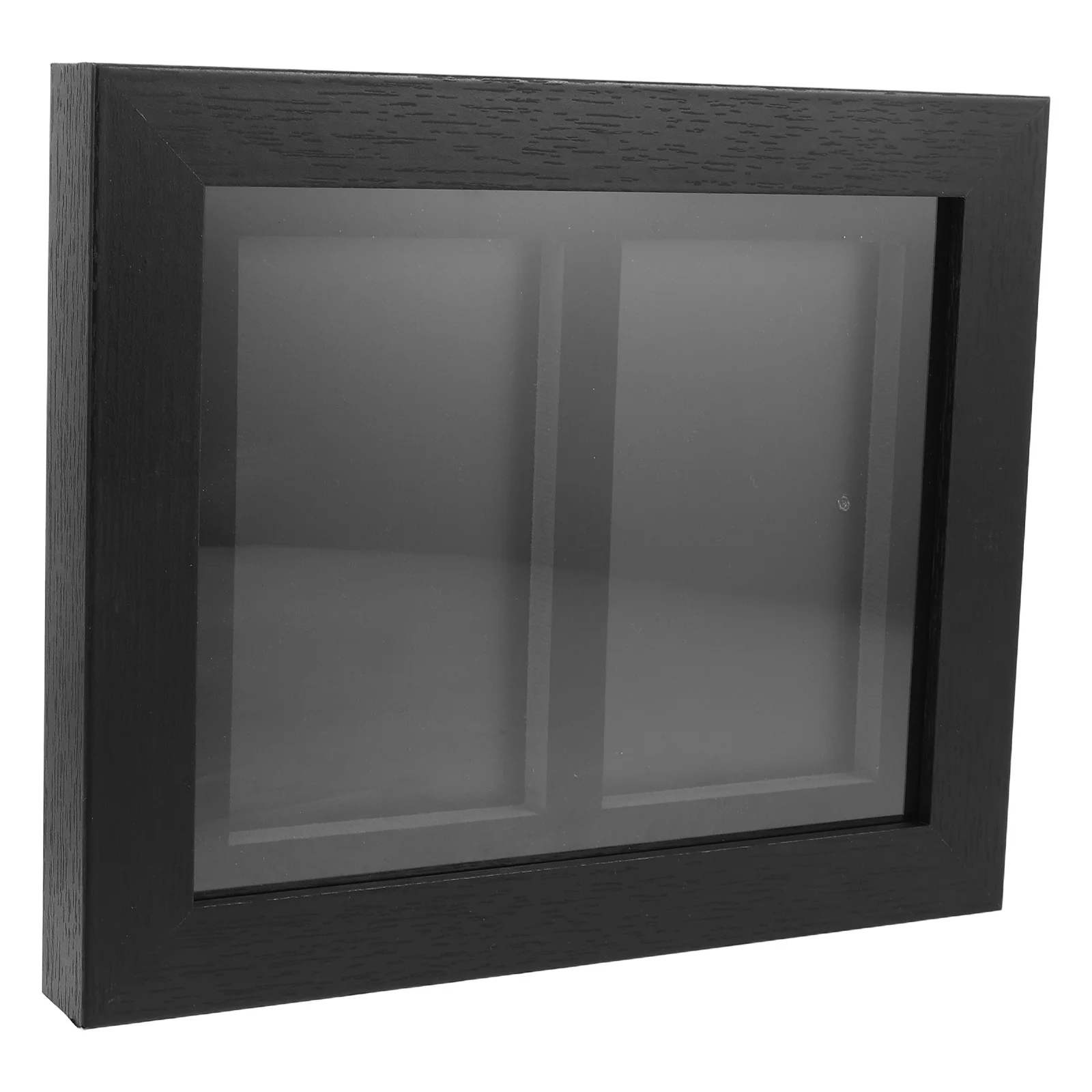 

Game Display Frame: 2-Pocket Wall Mounted Trading Card Holder With Anti-Glare Cover For Sports Baseball Hockey Cards