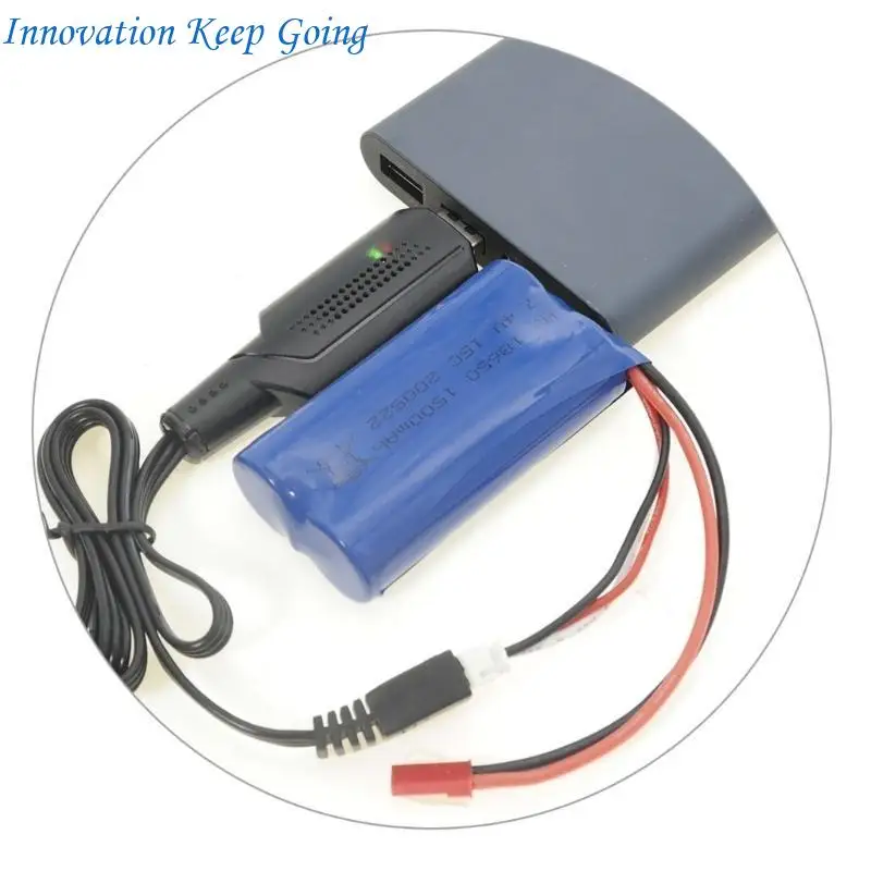 E65C 7.4V 800mAh XH3P USB Charging Cable Compatible for Remote Excavators Trucks Tanks And Toy Car Power Supply Cord