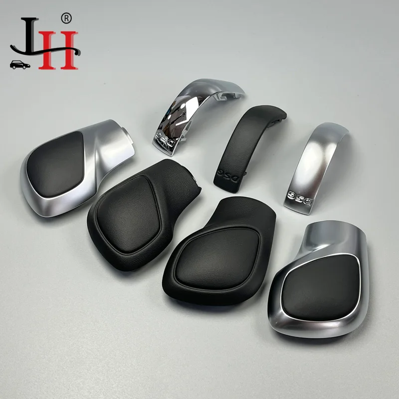 1PCS Chrome Matt With Leather Shift Knob Gear Side Cover DSG Emblem For VW Golf 6 7 R GTI Passat B7 B8 CC R20 Jetta MK6 GLI