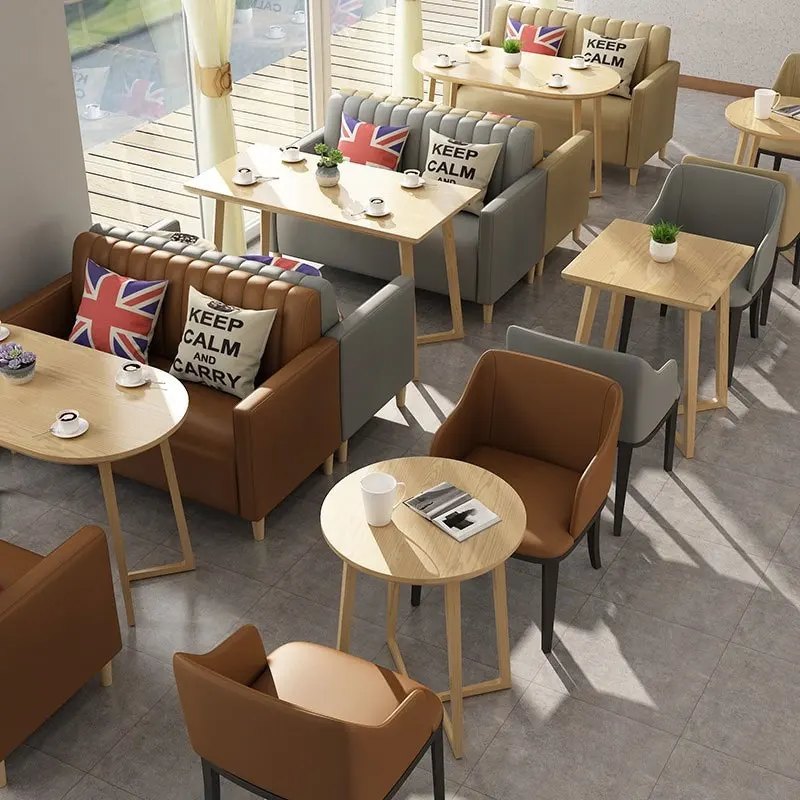 Custom Modern Small Commercial Pizza Restaurant Furniture Booth Chair Table Set