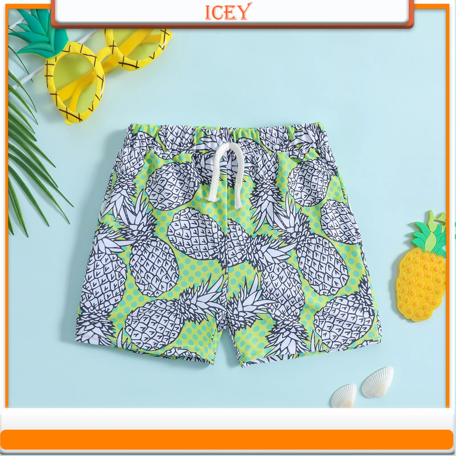 Children's Swim Trunks Cartoon Print Pattern Variety Styles Boys' Swimsuits, Hot Spring Swimsuits 3-10 Years Old Boxer Shorts