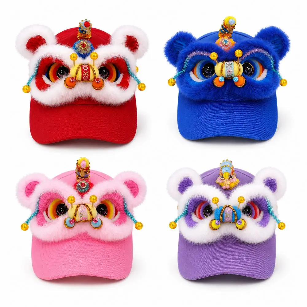 Creative Gift 3D Lion Dance Hat Versatile Style Breathable Baseball Cap Lightweight Breathable Sun Visor Hat