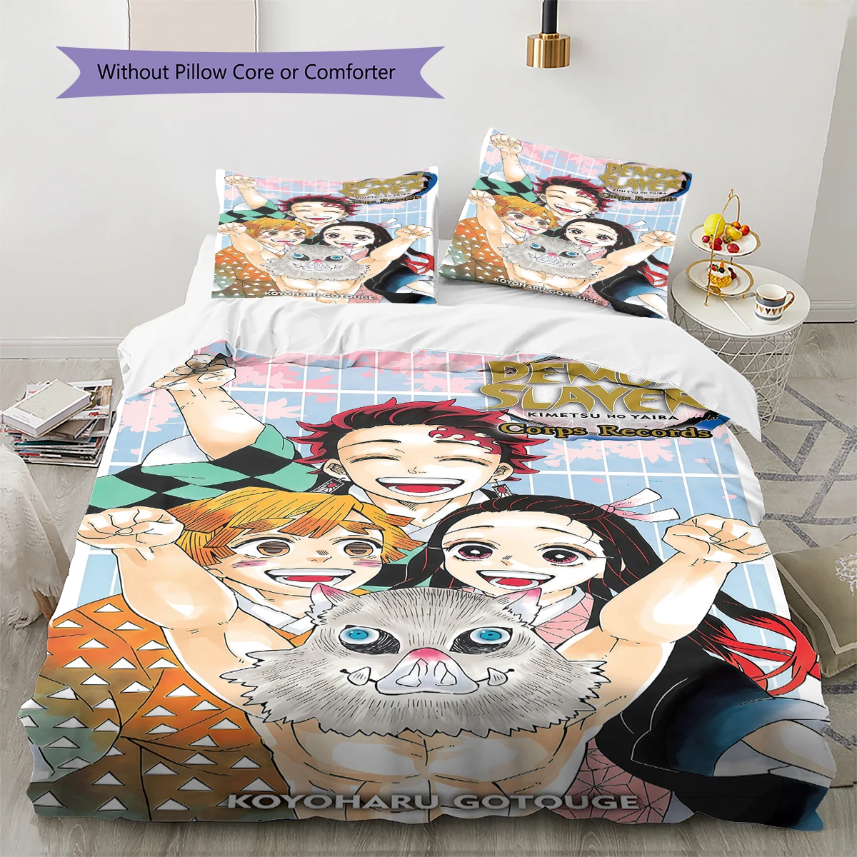 Demon Slayer Soft Cozy Duvet Cover, Children Bedding Set Gift, Extra Large Multiple Sizes -HE24