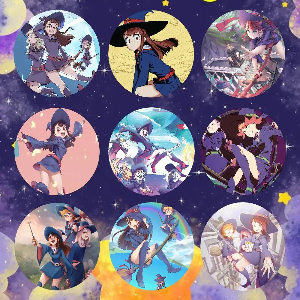 Anime L-Little W-Witch Academias Badge Tinplate Meme Round Brooch For Hat Bag Creative Lapel Jewelry Accessories Gifts