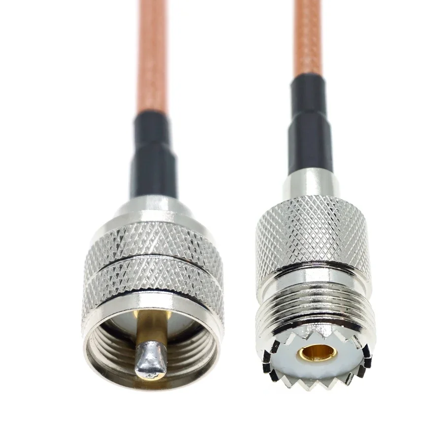 RG400 UHF 남성-UHF PL259 SO-239 남성 여성 플러그 잭 압착 동축 커넥터 RF 자동차 WIFI 안테나 확장 구리 동축 케이블