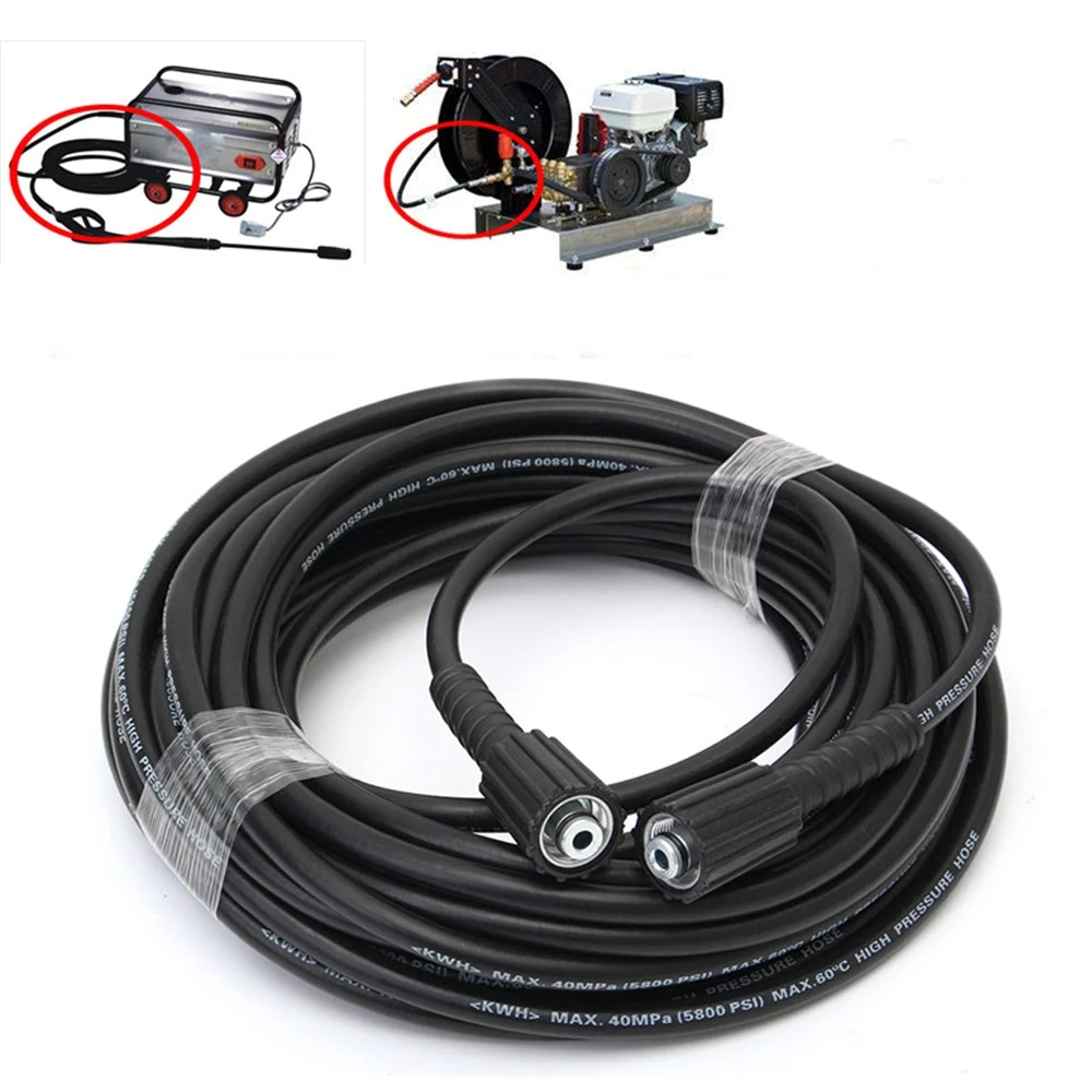 Convenient Car Wash Hose Long No Water Leakage 20M 4500Psi High Pressure Water Cleaner Washer Hose 14Mm Male To Male Connect