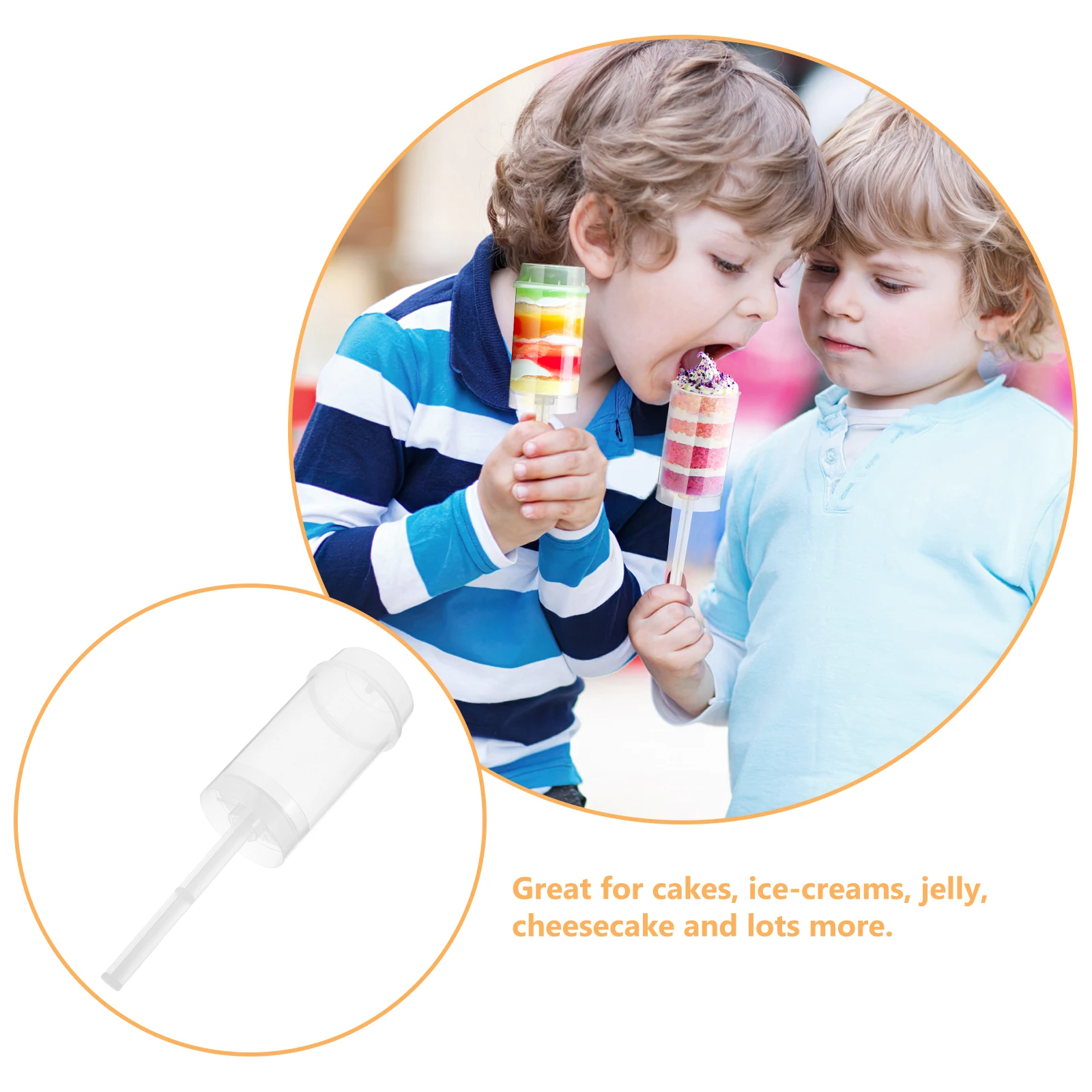 

50pcs Pushable Cake Holders PP Material Ice Cream Colorful Molds Tools Bakeware Reusable