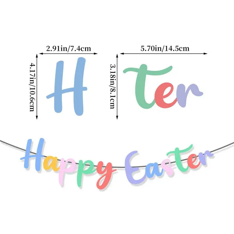 Feliz Pascua Banner banderines de papel guirnalda banderas de fiesta de primavera tema de conejito suministros de decoración de puerta accesorios para festivales de vacaciones