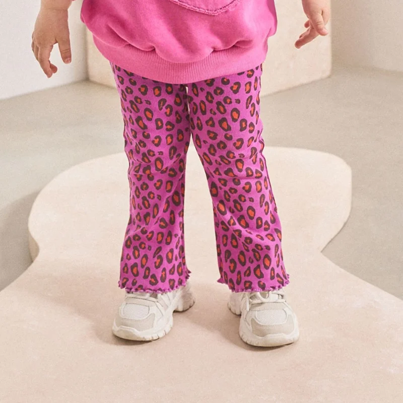 القفز متر ليوبارد مضيئة السراويل للأطفال 2-7T كامل طول قلم رصاص بنطلون الخريف الربيع موضة الأطفال طماق