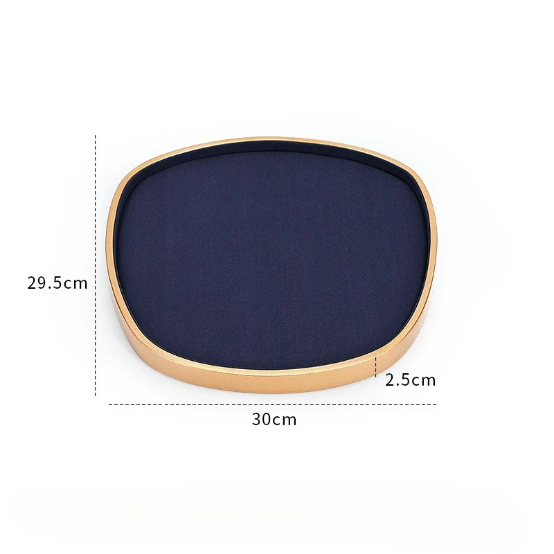 

Jewelry display rack, blue ultra-fine fiber necklace, ring display props, light luxury jewelry display stand, accessory tray