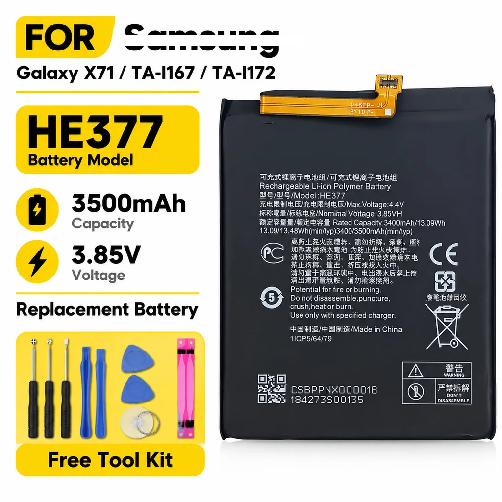 3500mAh Battery Replacement For Nokia X71 TA-1167 / TA-1172, HE376 HE377 Mobile Phone Replacement Battery Repair Battery