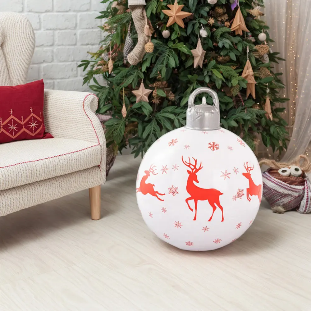 60 cm/40 cm PVC Opblaasbare Kerst Decor Bal Ornament Grote Outdoor Versierd Bal Nieuwjaar Kerst Ornamenten Vakantie Decor