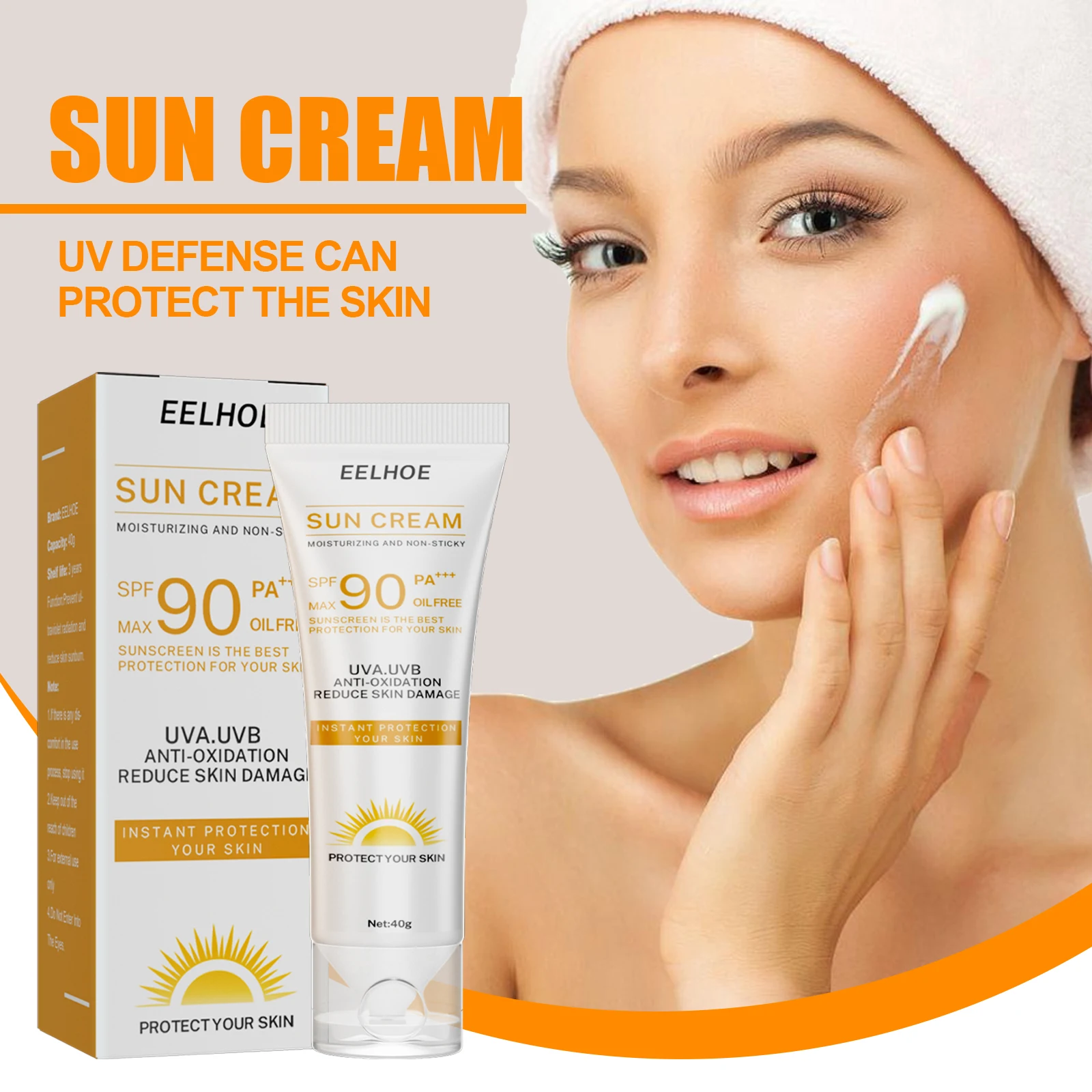 5PCS Sunscreen Facial Body Whitening Sun Cream Solar Blocker Moisturizing Refreshing Not Greasy Protector Female Makeup Product