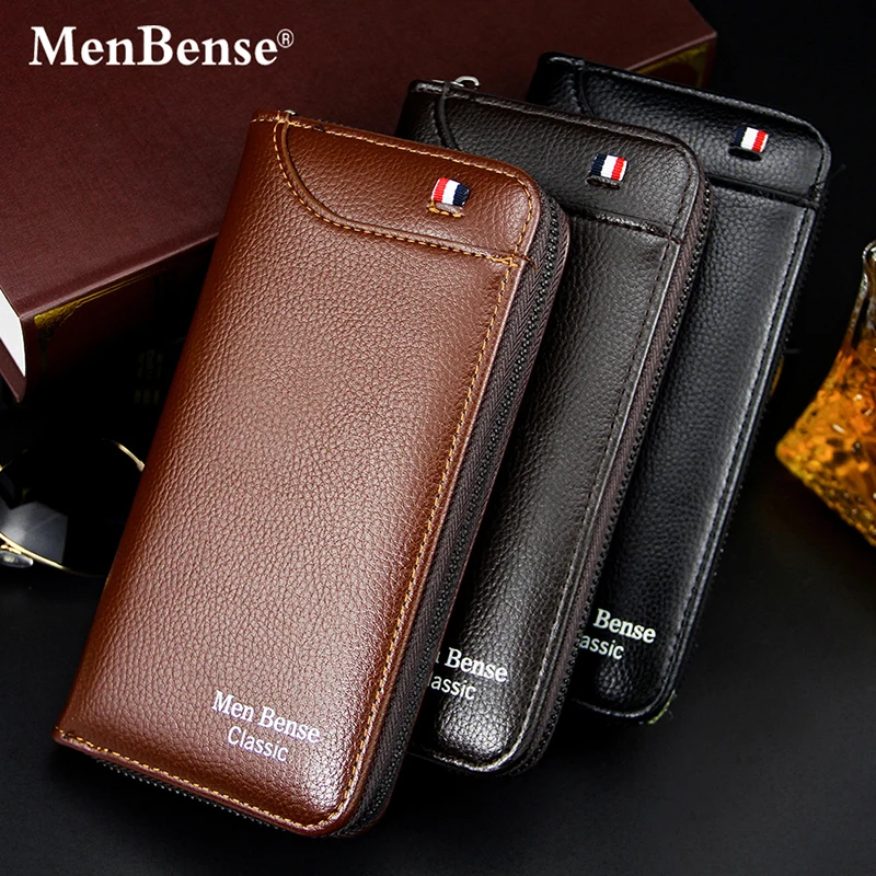 Large Capacity Men Long Wallets Handbags Name Engraving Card Holder Male Clutch Bag Zipper Coin Pocket Phone Pocket Men\'s Wallet