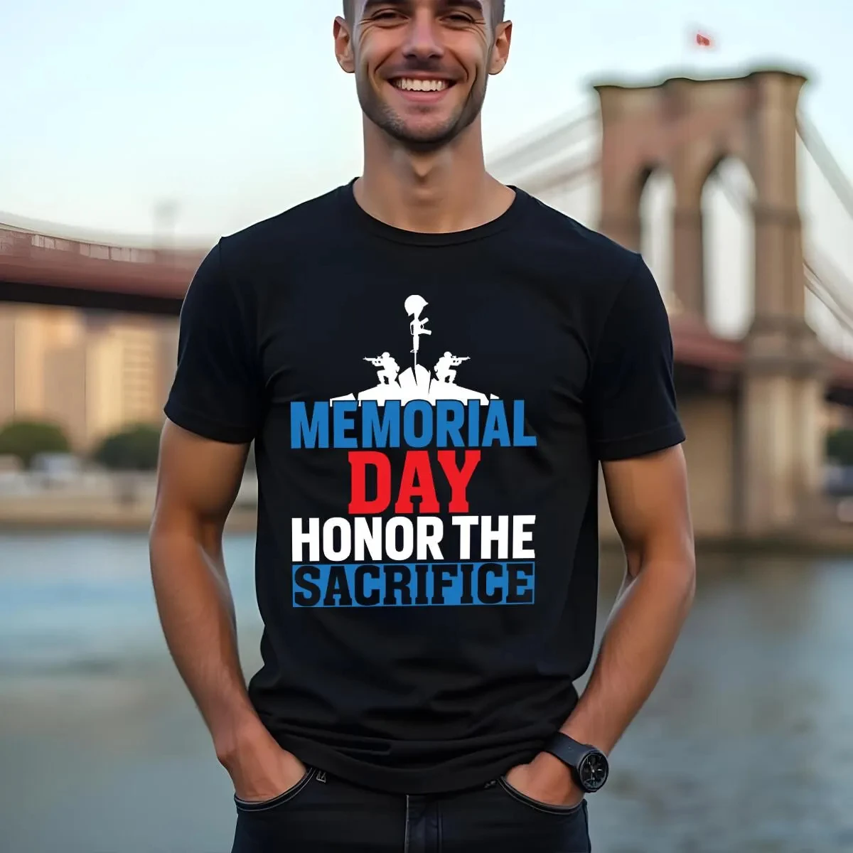 Daily Casual Wear, Family Pride, Reflecting The D-Day T-shirt - A 1944 WWII Normandy Campaign Military History T-shirt