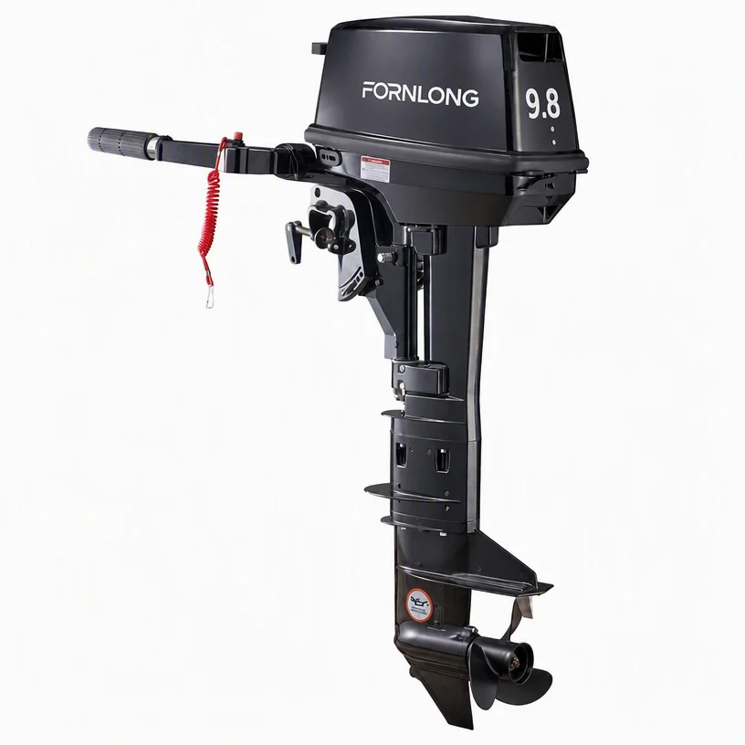 Fornlong FL-T9.8 New 2 Stroke 9.8HP Manual Start  Water-Cooled 2 Cylinder Outboard Engine F-N-R Shift Stable High