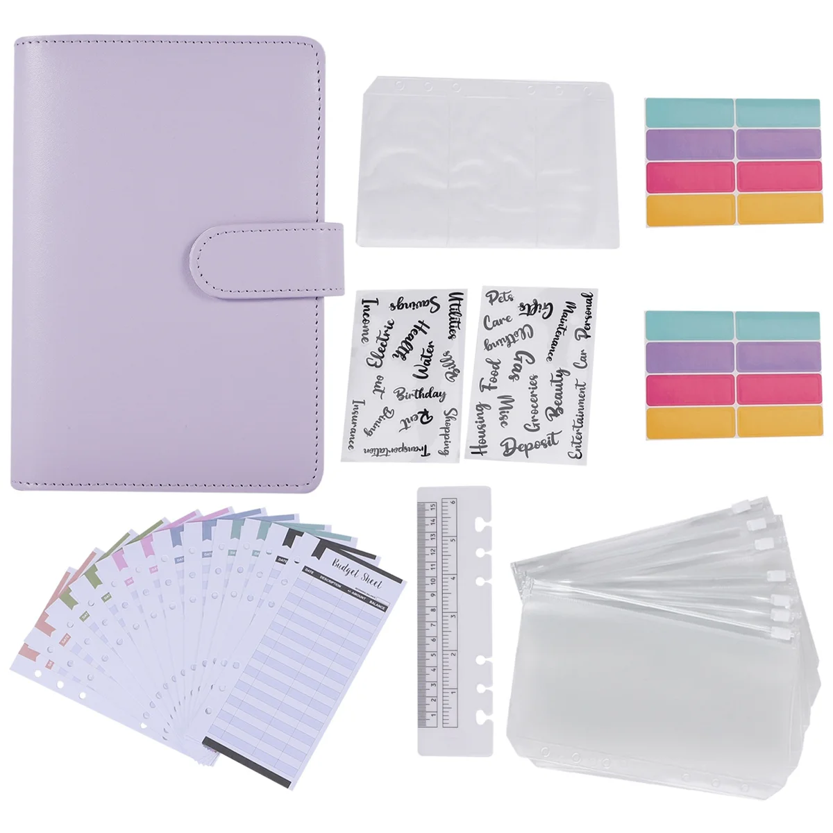 

SNNE-rA6 Budget Binder with Zipper Envelopes, Budget Planner Book Money Saving Organizer, Cash Envelopes for Budgeting