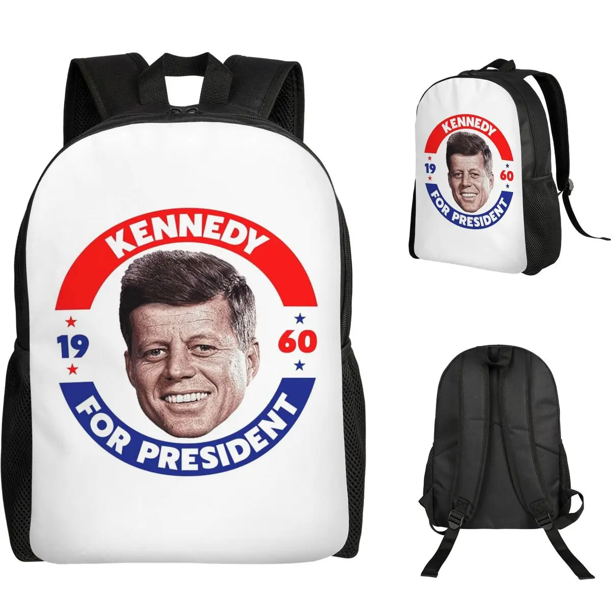 John F Kennedy For President Vote In 1960 Student Backpack School Bag Hiking Travel Daypack for Men Women Bookbag Shoulder Bags
