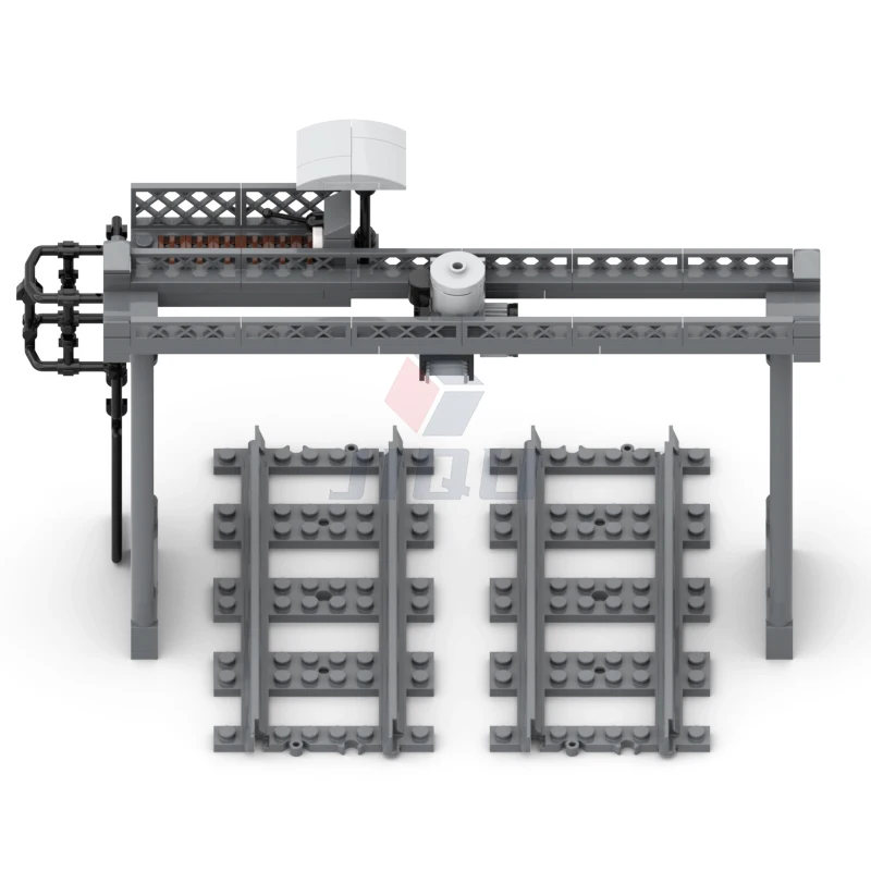 Railway Overloading Crane Model Set Building Blocks Gantry Crane Compatible 53401 Track Parts City Train MOC Bricks Kid Toy Gift - view 5