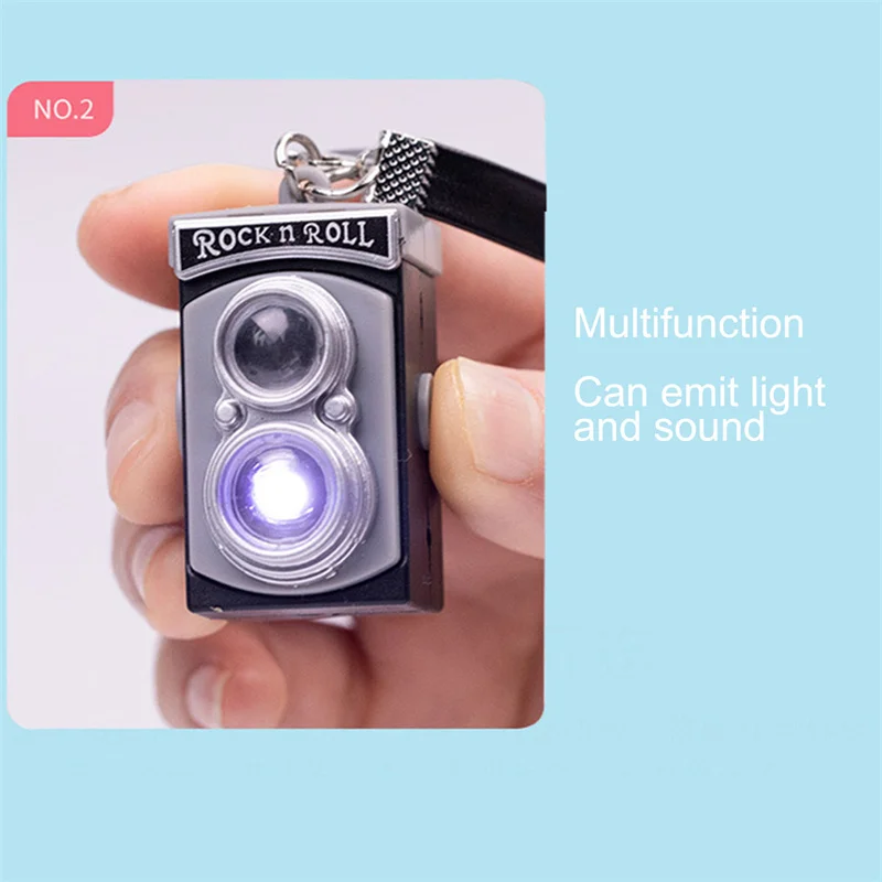 Mini Camera Keychain Car Key Chain Key Ring LED Flashlight Colorful Kaca Key